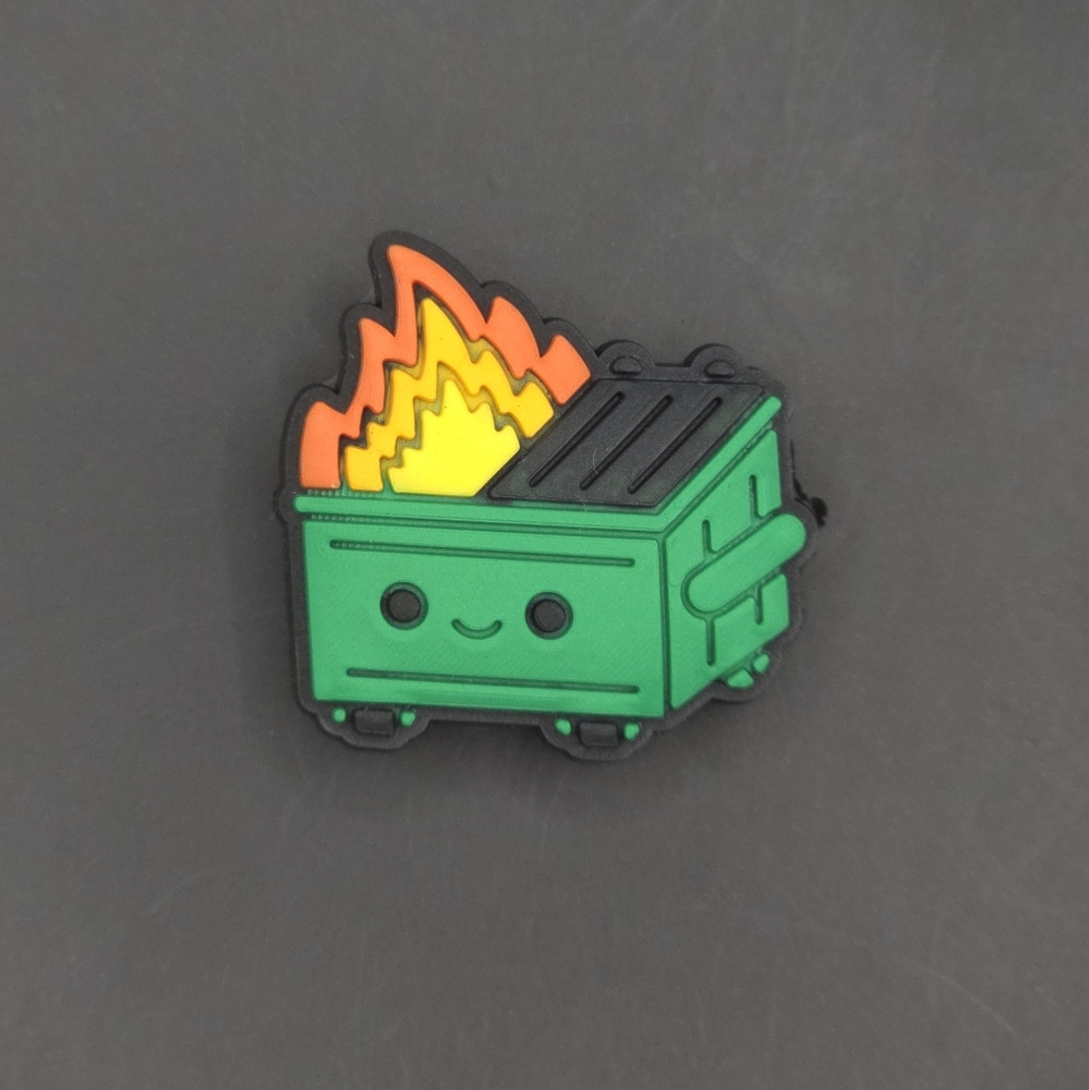 (5/$15) Dumpster Fire Croc Charm